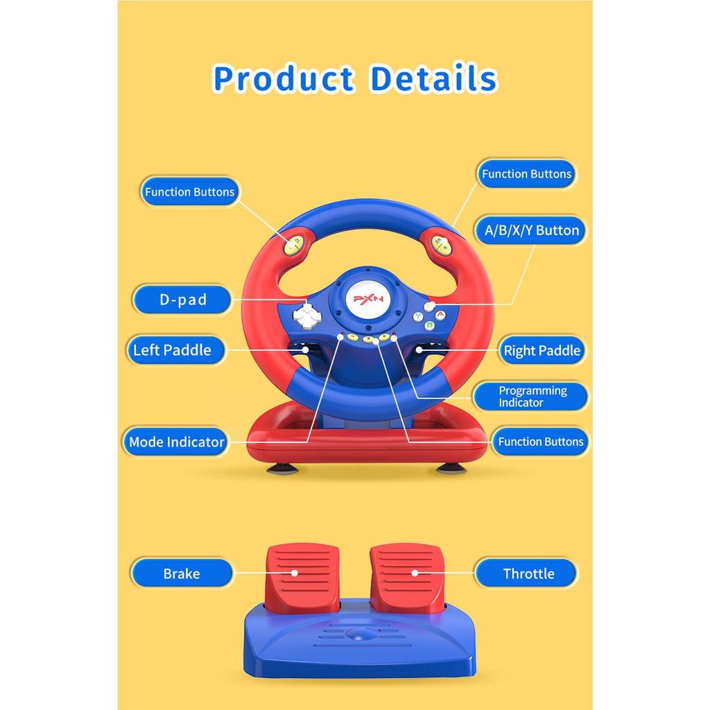 PXN V2 WL Wireless Steering Wheel for Nintendo Switch